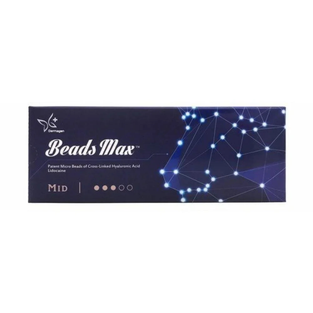 Beads Max Mid packaging with a blue and white design on a white background