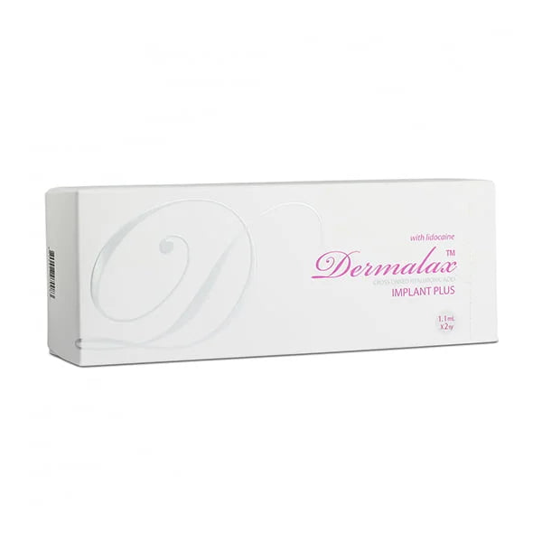Dermalax Implant Plus packaging on a white background