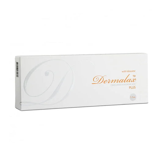 White box of Dermalax Plus on a white background